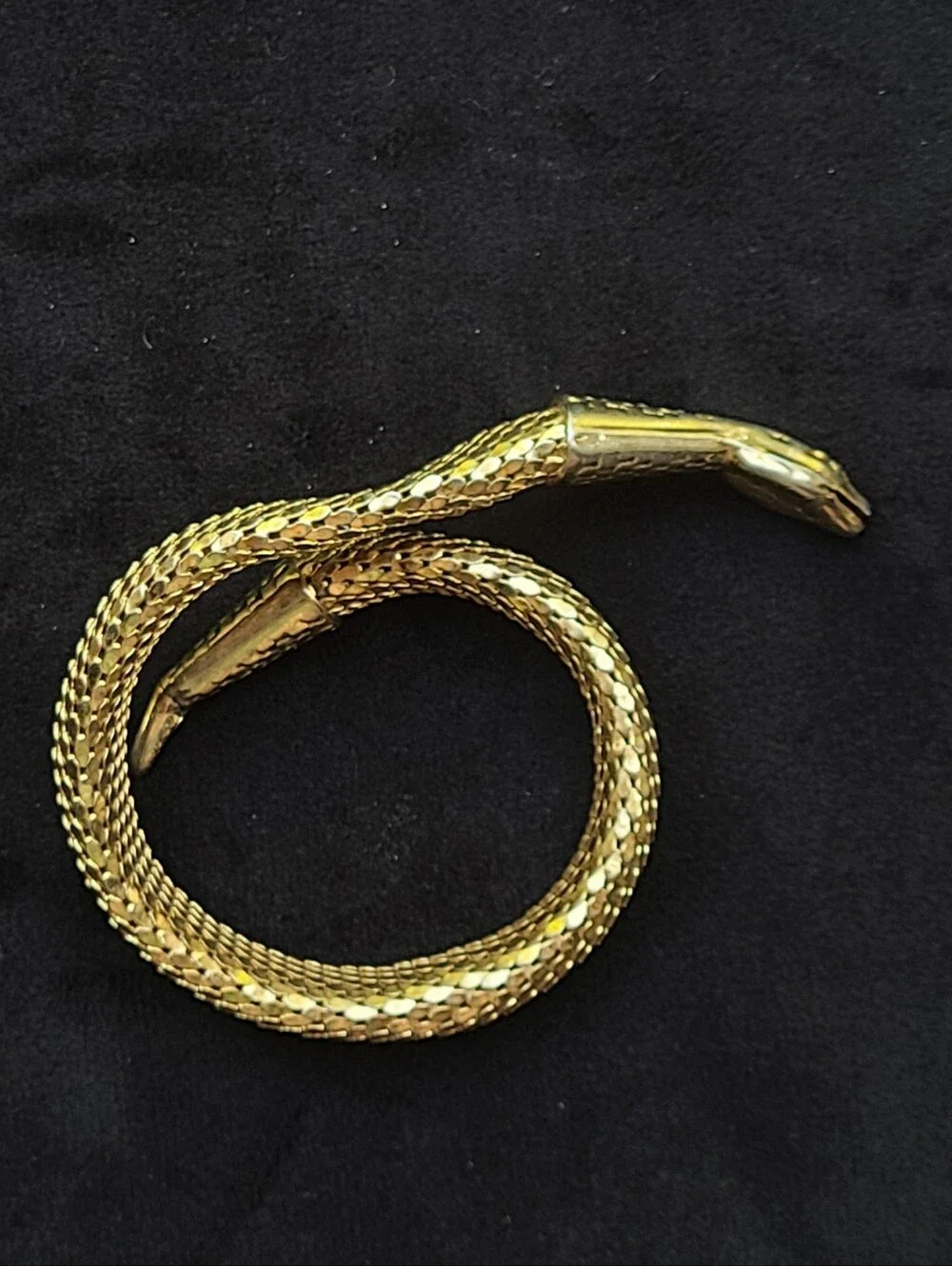 Whiting And Davis Vintage Gold Mesh Snake Bracelet